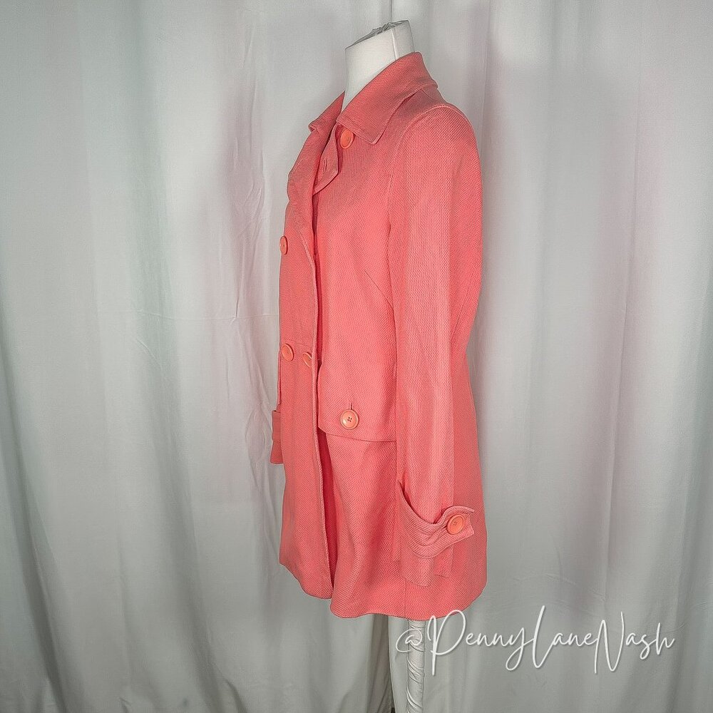 Banana Republic Double Breasted Peacoat Salmon Pink - Picture 6 of 11